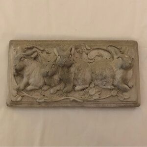 Decorative Rabbit Wall Plaque in Weathered Stone Finish